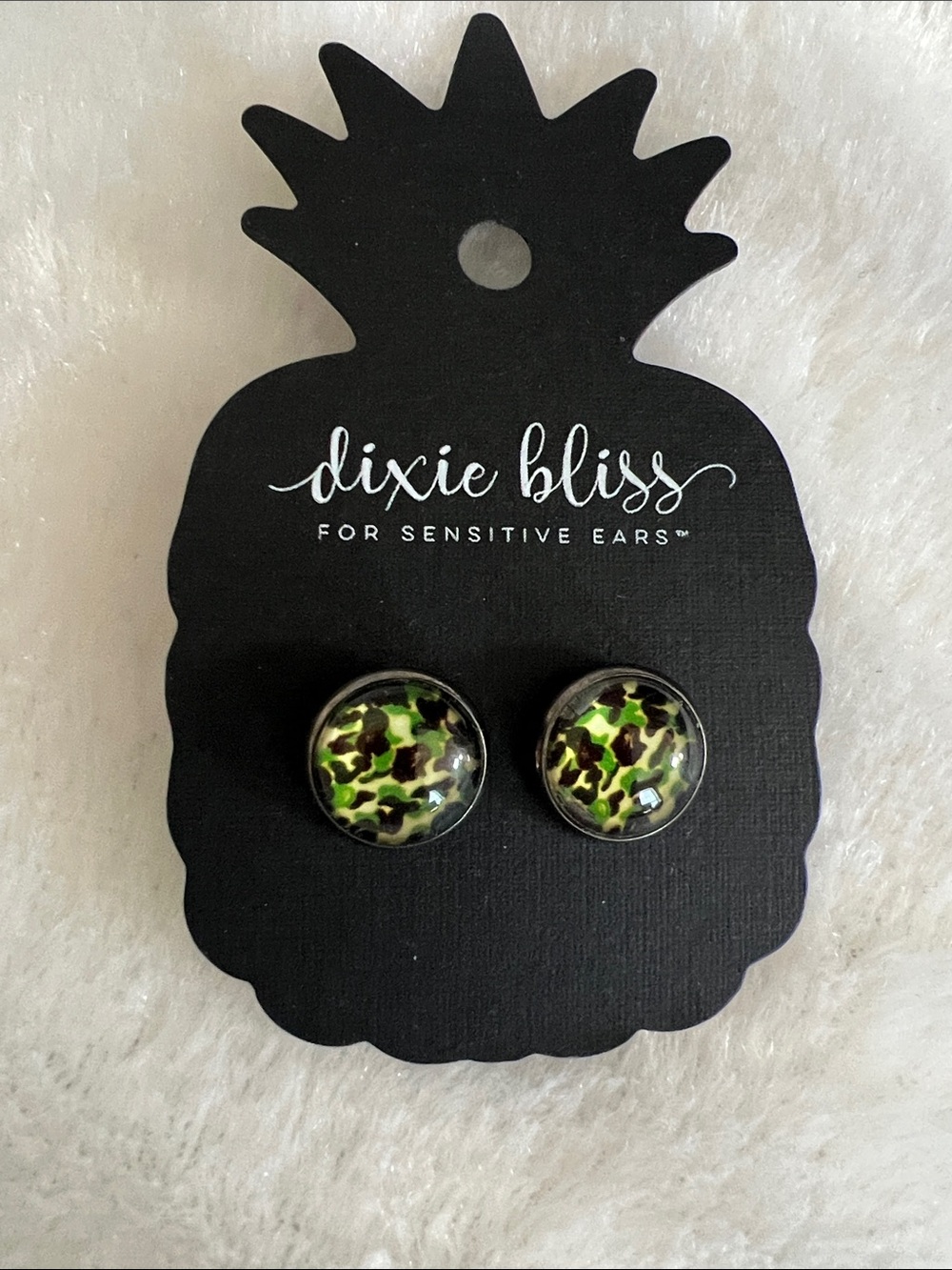 Dixie Bliss Camo Print Stud Earrings
